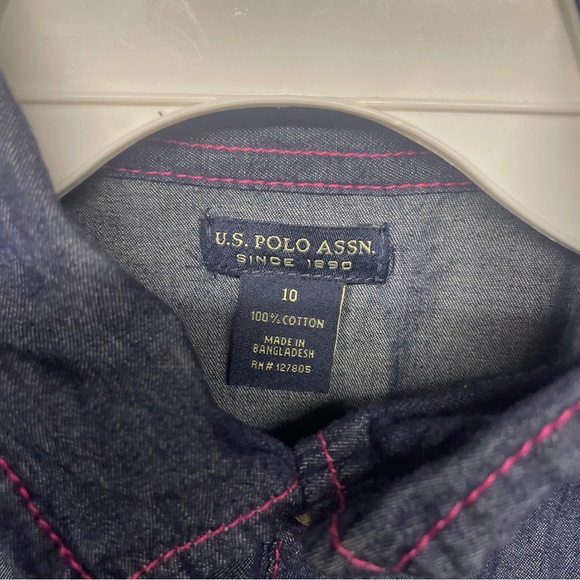 Great Condition Us Polo Assn Denim Dress- Size 10 Light Weight - Picture 4 of 4